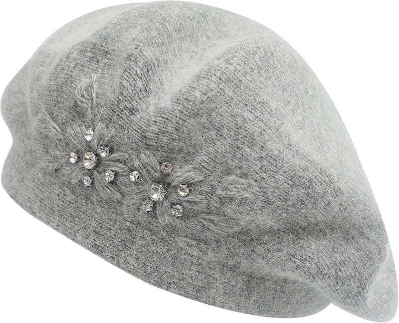 ZLYC Womens French Beret hat, Reversible Solid Color Mosaic Warm Beret Cap for Girls - Image 1